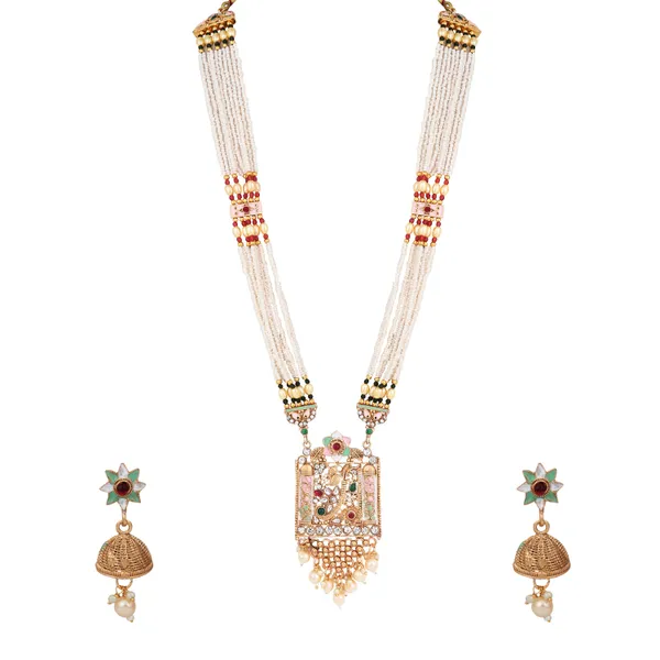 Royal_Marcasite_Pendant_Necklace_With_Earrings_For_Women_|_White