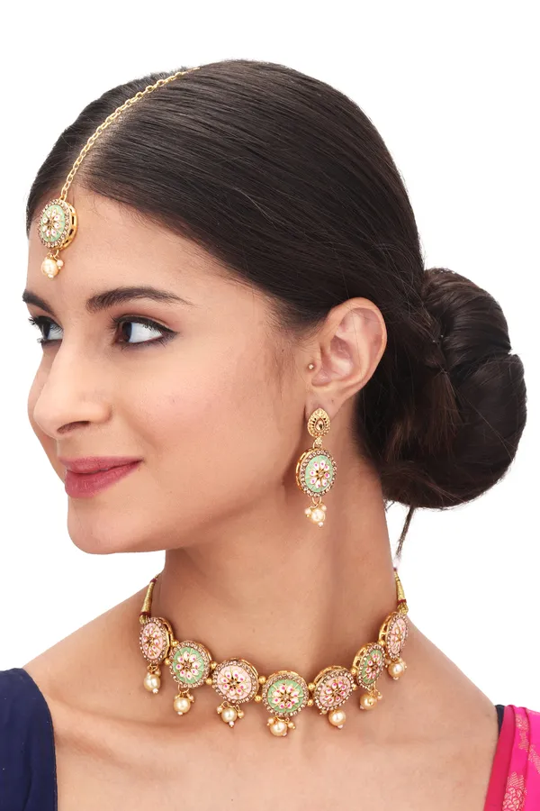 Royal_Opal_Pendant_Necklace_With_Earrings_For_Women_|_Golden