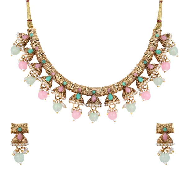 Royal_Quartz_Pendant_Necklace_With_Earrings_For_Women_|_Golden