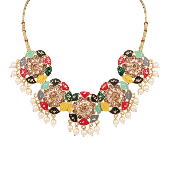 Royal_Ruby_Pendant_Necklace_With_Earrings_For_Women_|_Golden