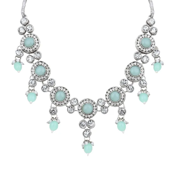 Royal_Sapphire_Chain_Necklace_With_Earrings_For_Women_|_Silver