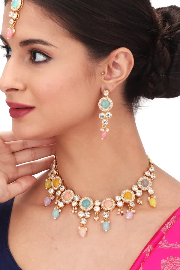 Royal_Choker_Necklace_With_Earrings_For_Women_|_Stylish_Design_Jewellery_Collection_|_Silver