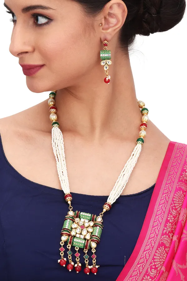 Crescent_Moon_Necklace_With_Earrings_For_Women_|_White
