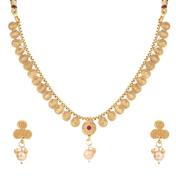 Trendy_LayeBeaded_Necklace_With_Earrings_For_Women_|_Golden