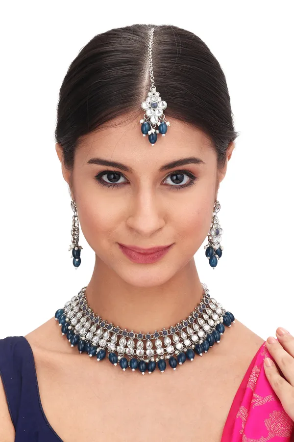 Royal_Choker_Necklace_With_Earrings_For_Women_|_Stylish_Design_Jewellery_Collection_|_White
