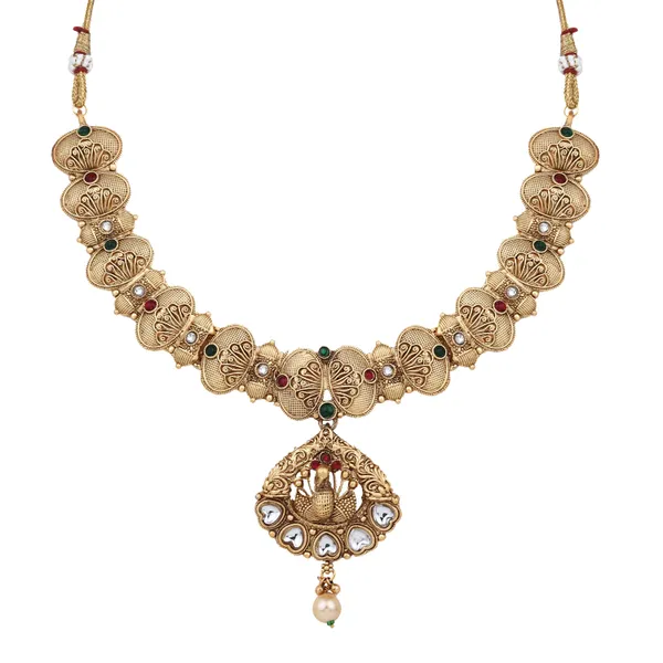 Statement_Laye_Necklace_With_Earrings_For_Women_|_Golden
