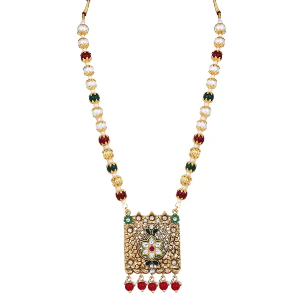 Tassel_Statement_Necklace_With_Earrings_For_Women_|_Golden