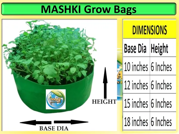 MAQ_15"x9"_Grow_Bags_For_Terrace_Gardening_-_240_Gsm,_Specially_Designed_For_Growing_Carrot,_Radish,_Spinach,_Mint,_Coriander,_Fenugreek,_And_More