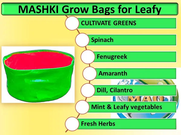 MAQ_15"x9"_Grow_Bags_For_Terrace_Gardening_-_240_Gsm,_Specially_Designed_For_Growing_Carrot,_Radish,_Spinach,_Mint,_Coriander,_Fenugreek,_And_More