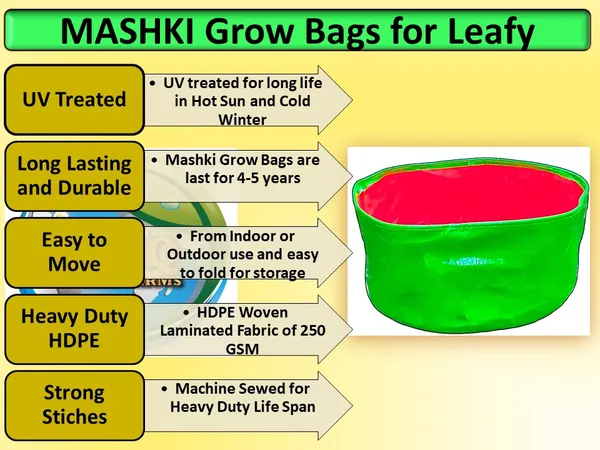 MAQ_15"x9"_Grow_Bags_For_Terrace_Gardening_-_240_Gsm,_Specially_Designed_For_Growing_Carrot,_Radish,_Spinach,_Mint,_Coriander,_Fenugreek,_And_More
