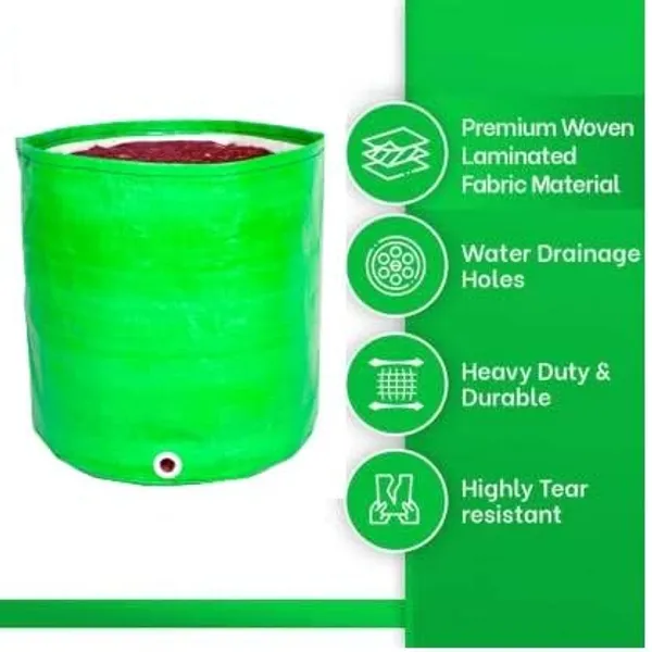 24"x24"_Breathable_Fabric_UV_Protection_Grow_Bag_(Pack_of_5)_Green_Terrace_Gardening_Grow_Bag_-_300_Gsm_Grow_Bag_For_Home_Gardening_-_Ideal_For_Large_Plants_Such_As_Dwarf_Mango,_Papaya,_Guava,_Apple,_And_More_|_MAQ