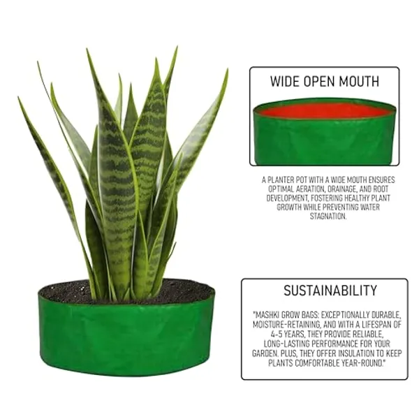 MAQ_18"x9"_Grow_Bags_For_Terrace_Gardening_-_240_Gsm,_Specially_Designed_For_Growing_Carrot,_Radish,_Spinach,_Mint,_Coriander,_Fenugreek,_And_More