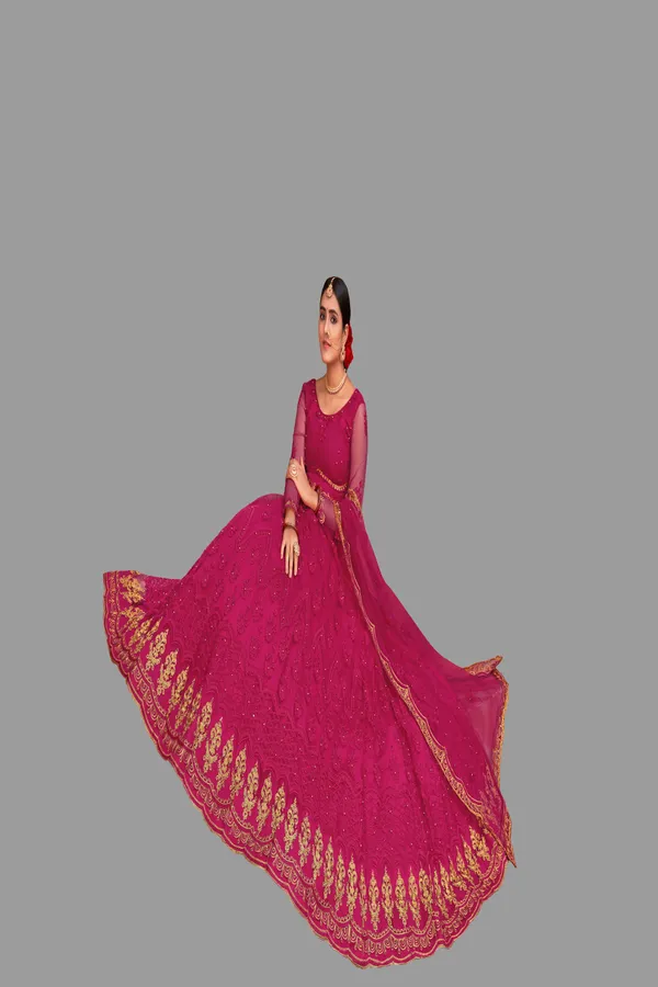 Pink_Thread_Work_Lehenga_Choli_With_Dupatta_For_Women
