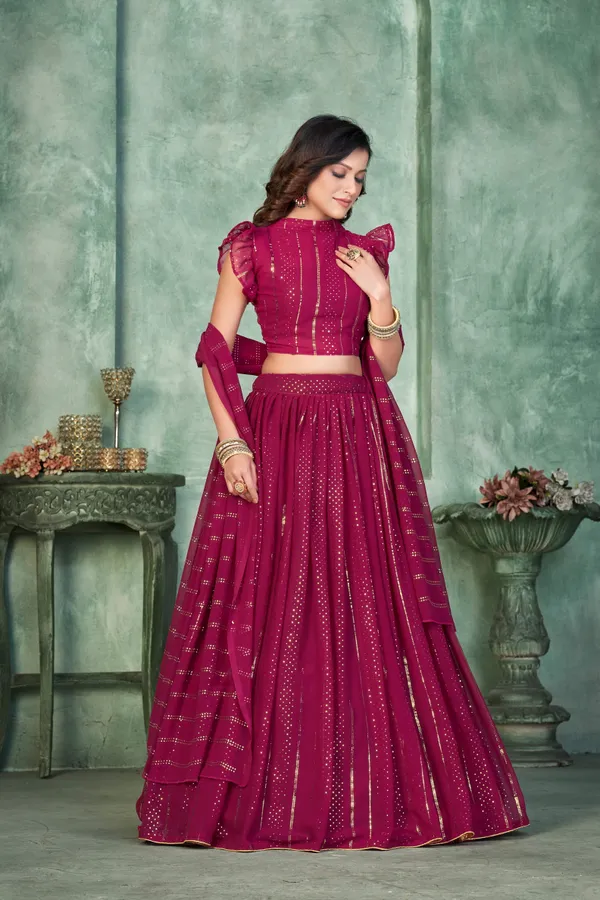 Pink_Thread_Work_Lehenga_Choli_With_Dupatta_For_Women