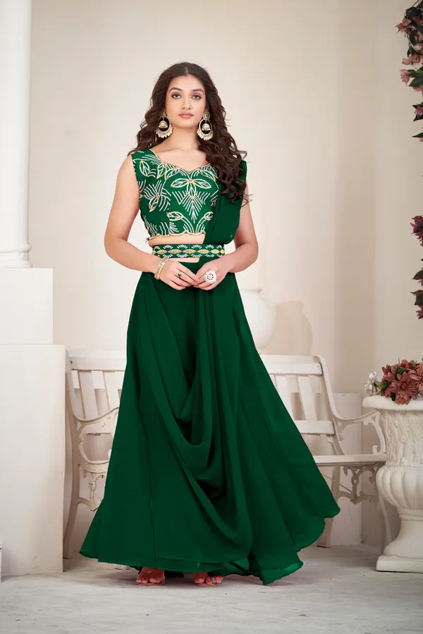 Green_Embrodiery_Work_Lehenga_Choli_With_Dupatta_For_Women