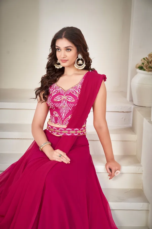Pink_Thread_Work_Lehenga_Choli_With_Dupatta_For_Women