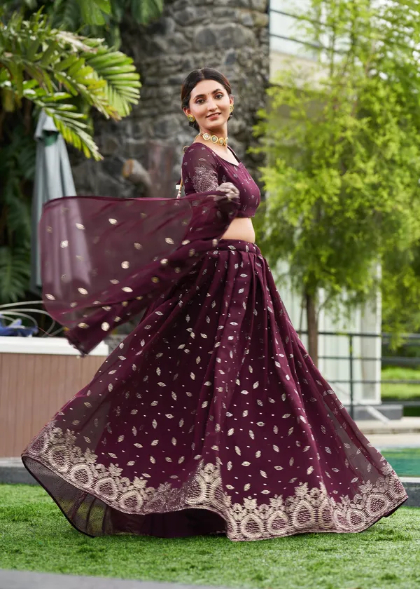 Purple_Thread_Work_Lehenga_Choli_With_Dupatta_For_Women