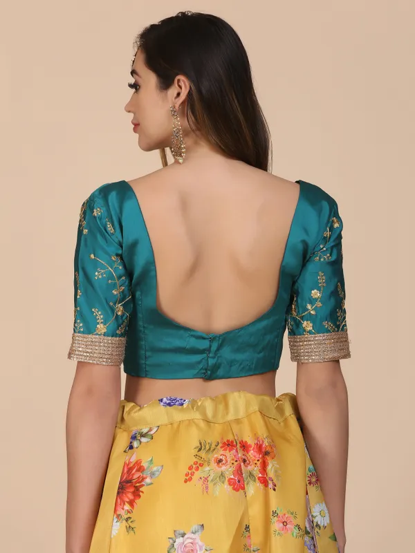 Yellow_Floral_Lehenga_Choli_With_Dupatta_For_Women