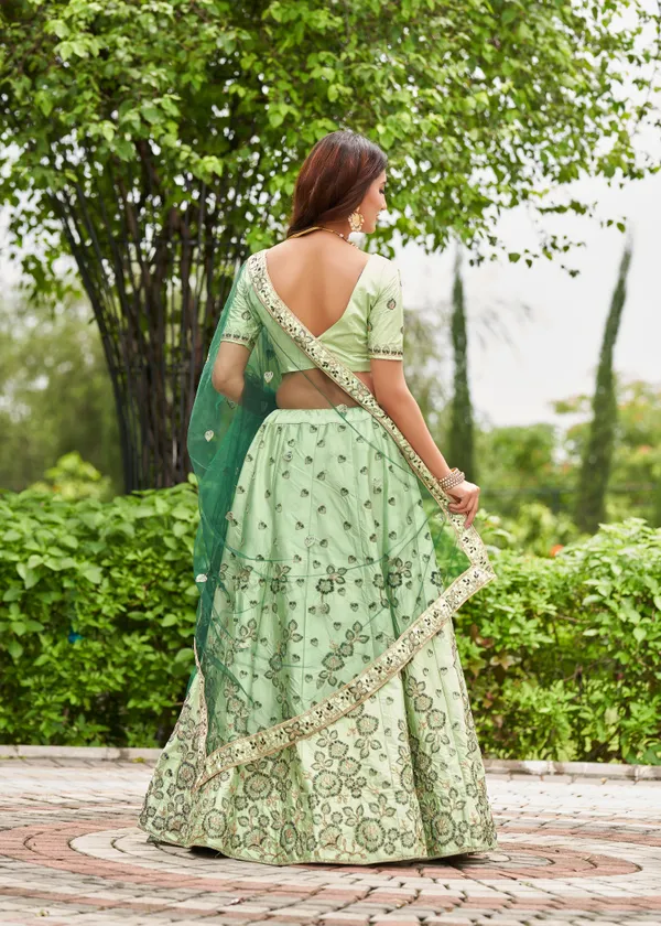 Pista_Embroidery_Work_Lehenga_Choli_With_Dupatta_For_Women