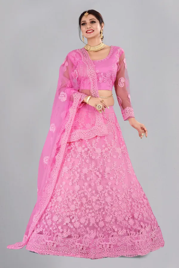 Baby_Pink_Thread_Work_Lehenga_Choli_With_Dupatta_For_Women