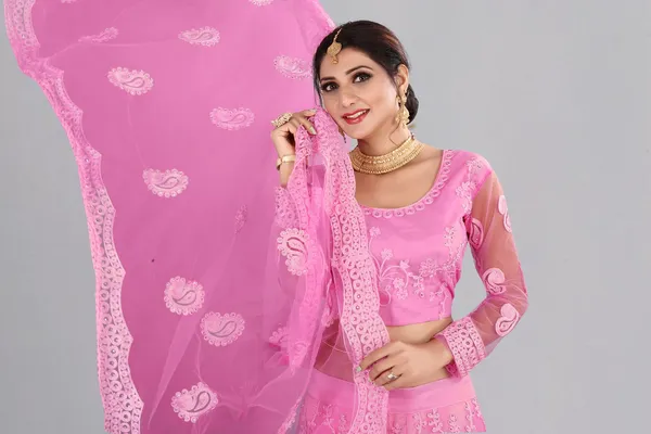 Baby_Pink_Thread_Work_Lehenga_Choli_With_Dupatta_For_Women
