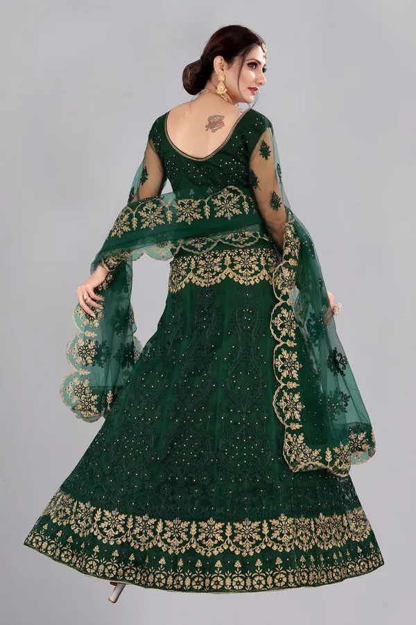 Green_Thread_Work_Lehenga_Choli_With_Dupatta_For_Women