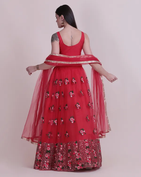 Red_Thread_Work_Lehenga_Choli_With_Dupatta_For_Women