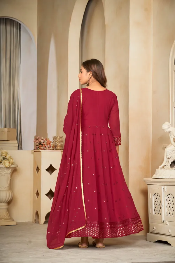 Maroon_Crepe_Anarkali_Suit_For_Women