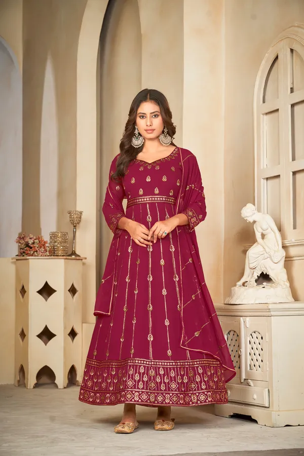 Dark_Pink_Crepe_Anarkali_Suit_For_Women