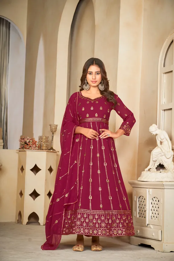 Dark_Pink_Crepe_Anarkali_Suit_For_Women