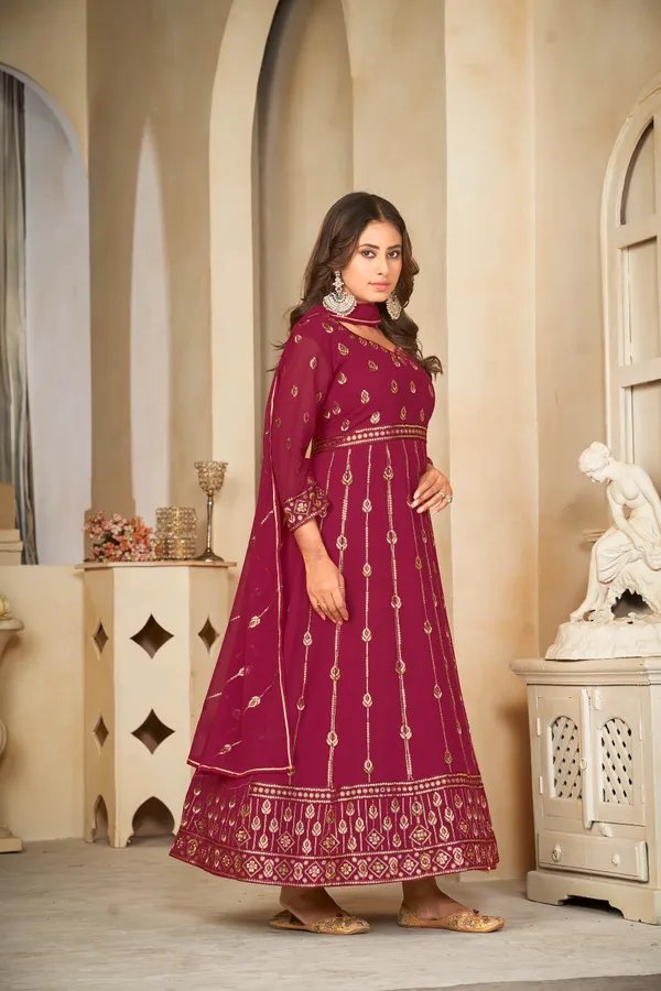Dark_Pink_Crepe_Anarkali_Suit_For_Women