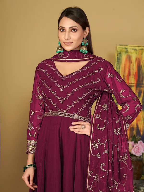 Dark_Pink_Crepe_Anarkali_Suit_For_Women