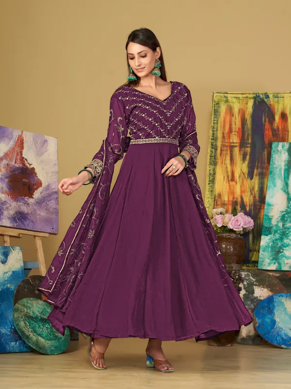 Purple_Crepe_Anarkali_Suit_For_Women