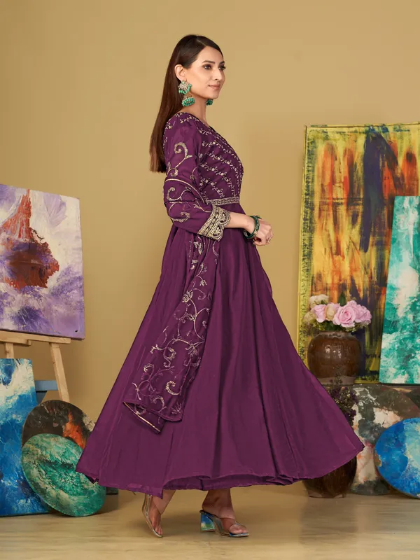 Purple_Crepe_Anarkali_Suit_For_Women