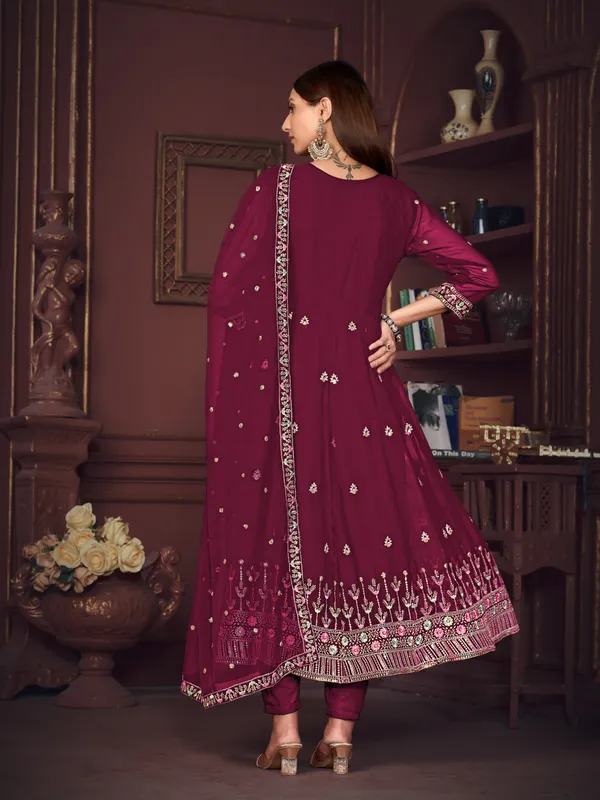 Dark_Pink_Crepe_Anarkali_Suit_For_Women