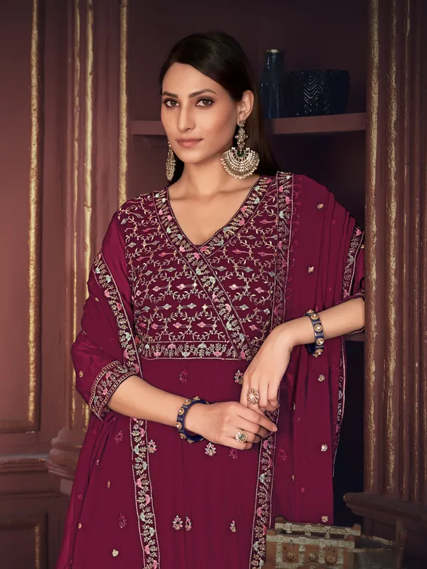 Dark_Pink_Crepe_Anarkali_Suit_For_Women