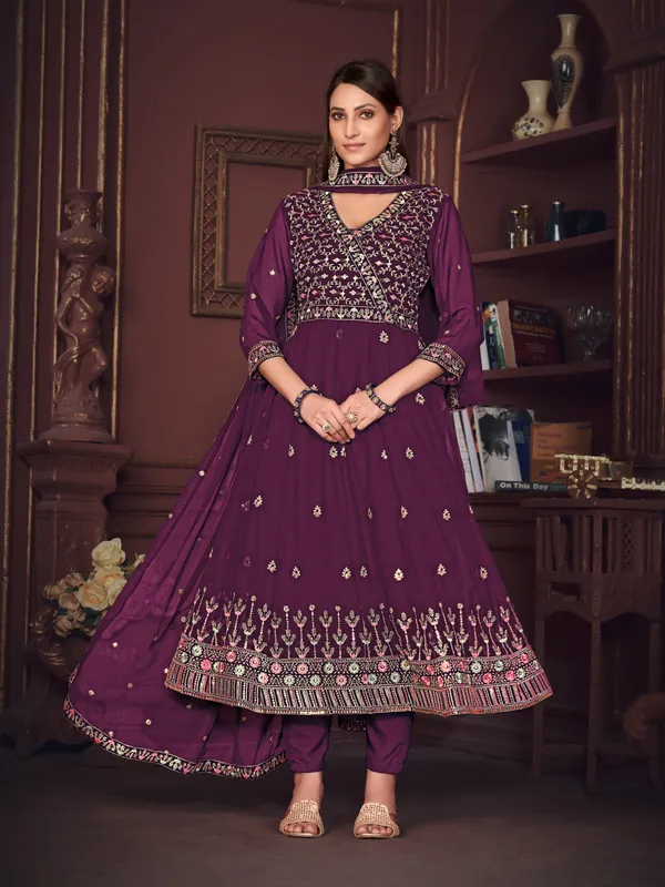 Purple_Crepe_Anarkali_Suit_For_Women