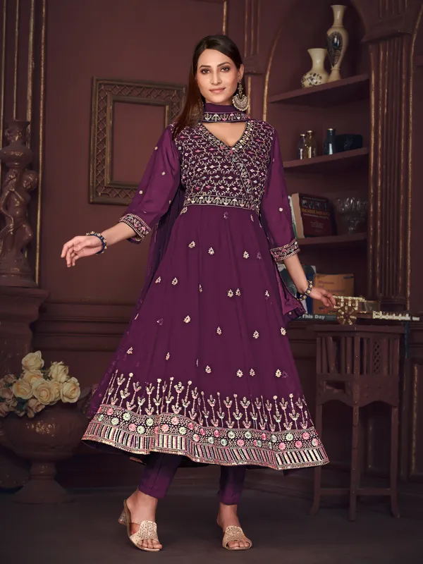 Purple_Crepe_Anarkali_Suit_For_Women