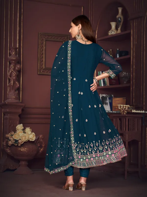 Turquoise_Blue_Crepe_Anarkali_Suit_For_Women
