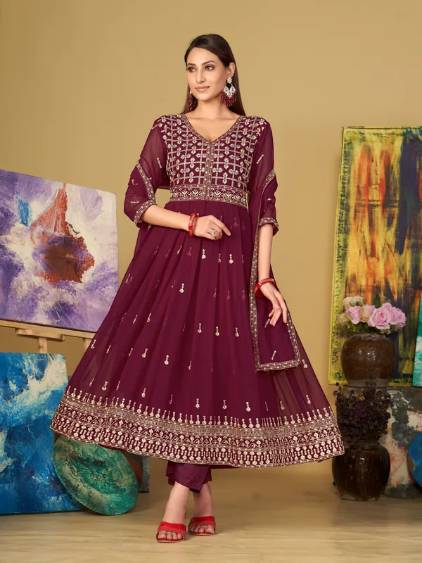 Pink_Crepe_Anarkali_Suit_For_Women