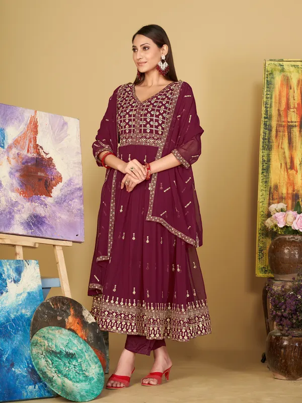 Pink_Crepe_Anarkali_Suit_For_Women