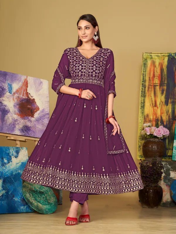 Purple_Crepe_Anarkali_Suit_For_Women