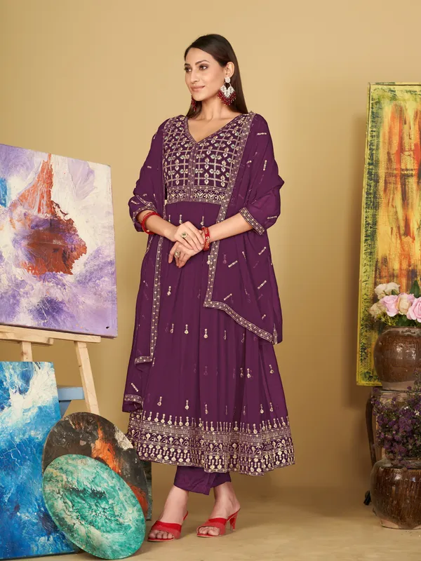 Purple_Crepe_Anarkali_Suit_For_Women