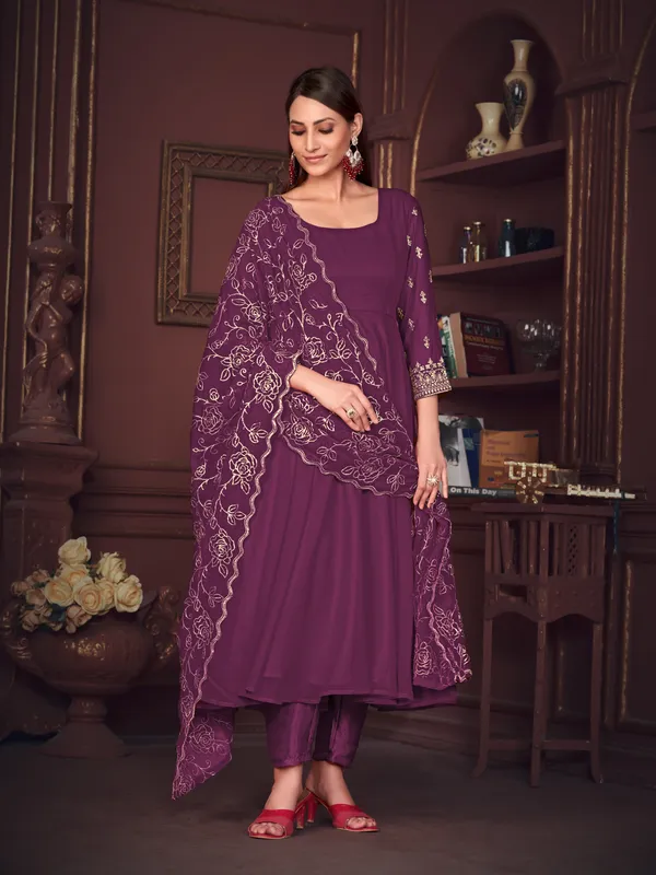 Purple_Crepe_Anarkali_Suit_For_Women