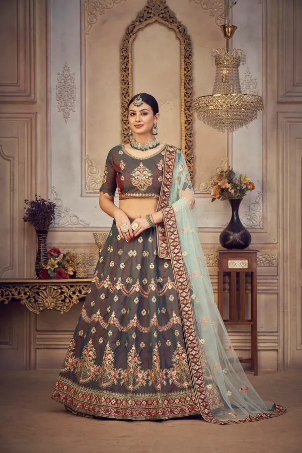 Sky_Blue_Thread_Work_Lehenga_Choli_With_Dupatta_For_Women