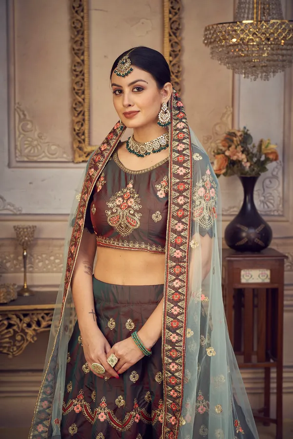 Sky_Blue_Thread_Work_Lehenga_Choli_With_Dupatta_For_Women