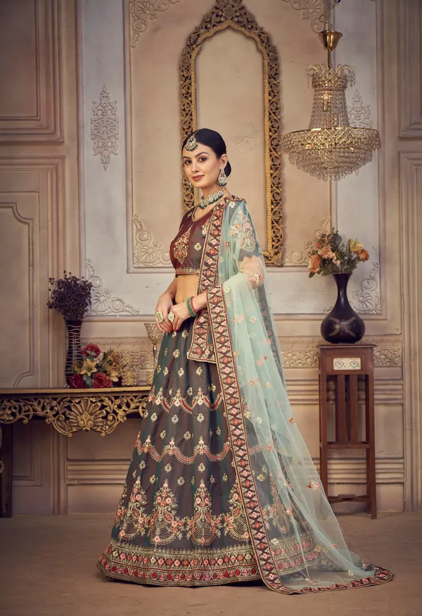 Sky_Blue_Thread_Work_Lehenga_Choli_With_Dupatta_For_Women