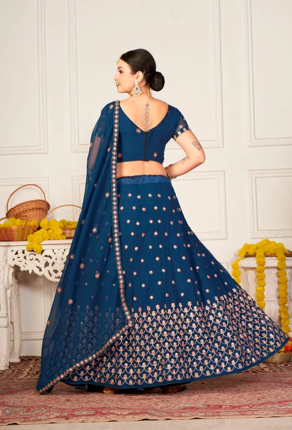 Teal_Blue_Thread_Work_Lehenga_Choli_With_Dupatta_For_Women
