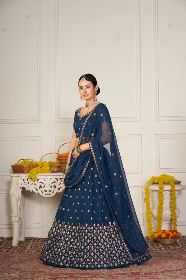 Teal_Blue_Thread_Work_Lehenga_Choli_With_Dupatta_For_Women