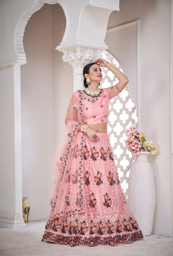 Light_Pink_Thread_Work_Lehenga_Choli_With_Dupatta_For_Women